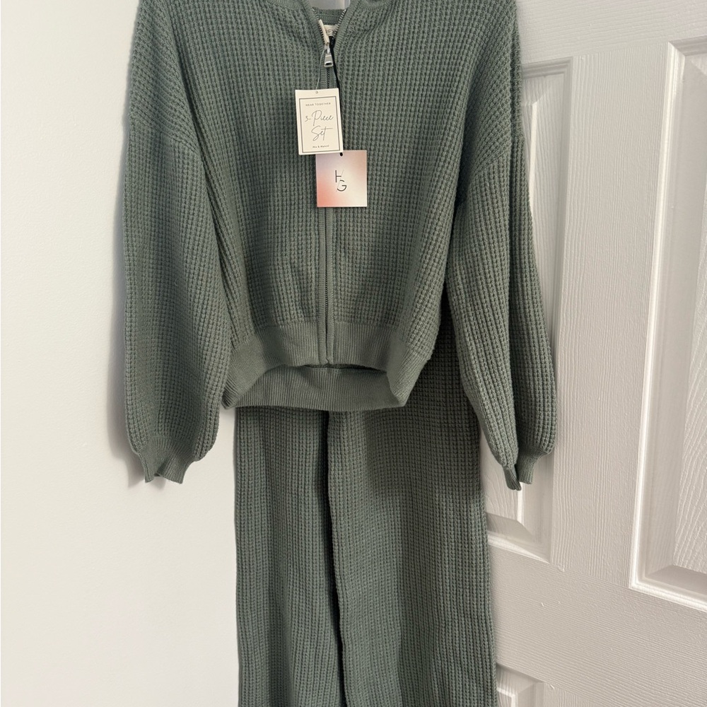 Elegant Sage Knit Ensemble